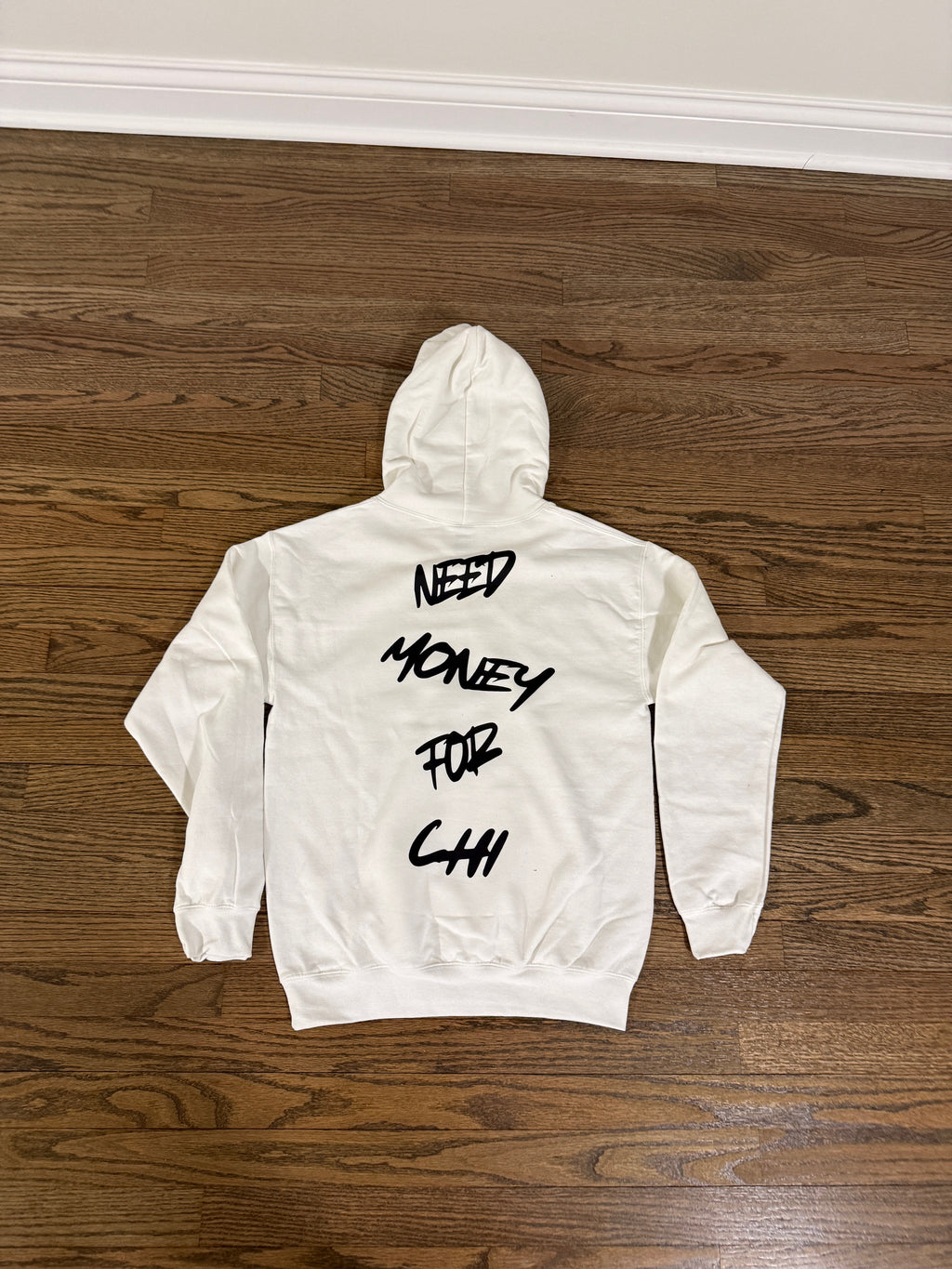 Mens/White Need Money For Chi Hoodie